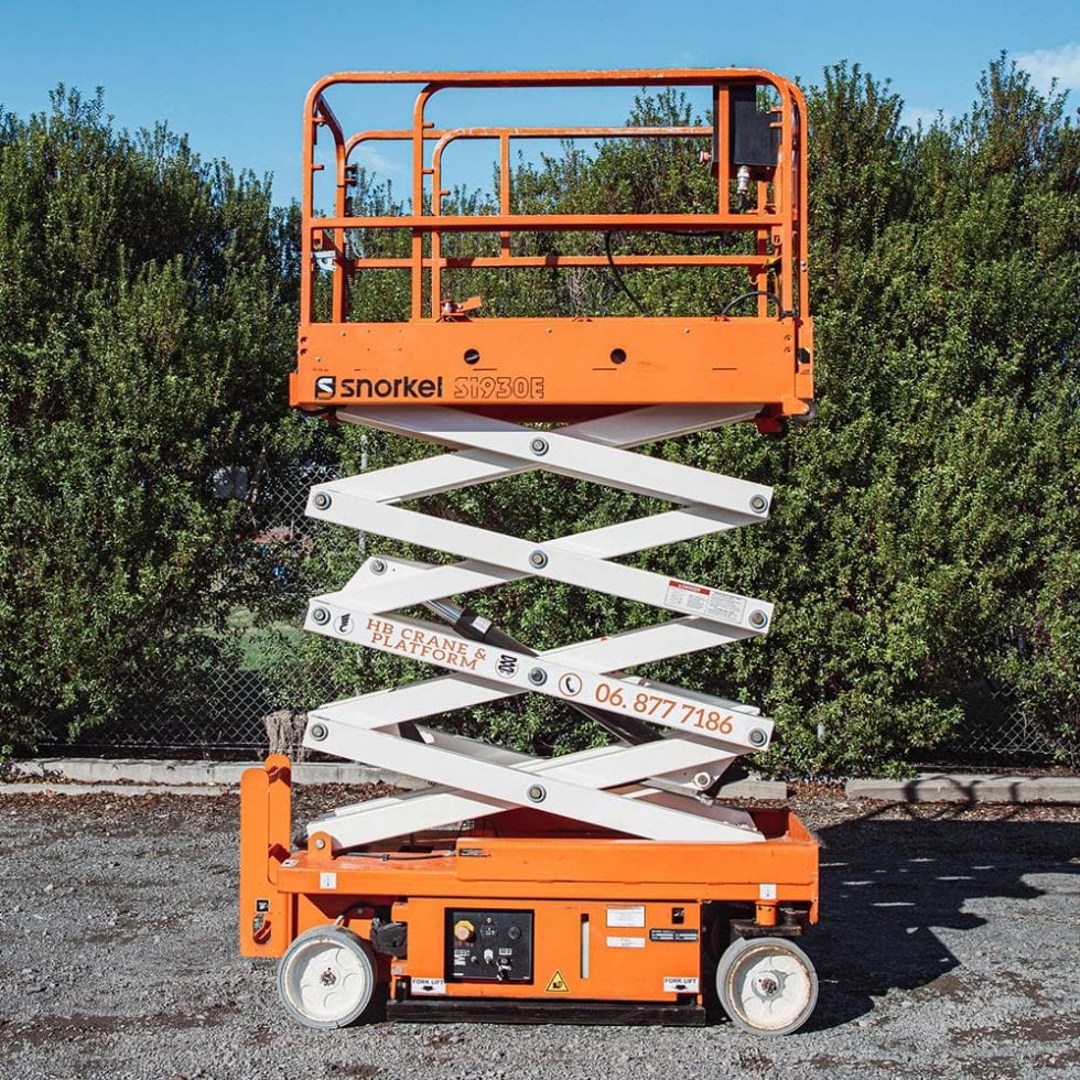 Electric Slab Scissor Snorkel S1930E Hawke's Bay Crane and Platform